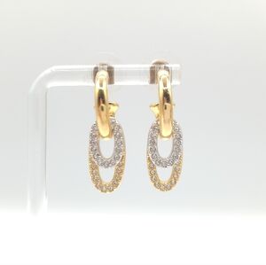 Swarovski Crystal Gold and Silver Oval Hoop Earrings and Charms